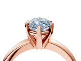 Rose gold Fancy Blue Marquise Cut Diamond Solitaire Engagement Ring with Round Band and Four-Prong Setting_142