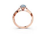 Rose gold Fancy Blue Marquise Cut Diamond Solitaire Engagement Ring with Twisted Pavé Band and Four-Prong Setting_47