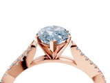 Rose gold Fancy Blue Marquise Cut Diamond Solitaire Engagement Ring with Twisted Pavé Band and Four-Prong Setting_48