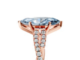 Rose gold Fancy Blue Marquise Cut Diamond Solitaire Engagement Ring with Twisted Pavé Band and Four-Prong Setting_49