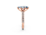 Rose gold Fancy Blue Marquise Cut Diamond Solitaire Pavé Engagement Ring with Round Band and Prong Setting_76