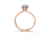 Rose gold Fancy Blue Marquise Cut Diamond Solitaire Ring with Classic Band and Four-Prong Setting_3