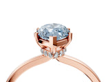Rose gold Fancy Blue Marquise Cut Diamond Solitaire Ring with Classic Band and Four-Prong Setting_4