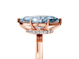 Rose gold Fancy Blue Marquise Cut Diamond Solitaire Ring with Classic Band and Four-Prong Setting_5