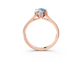 Rose gold Fancy Blue Marquise Cut Diamond Solitaire Ring with Flower Prong Setting and Classic Band_39