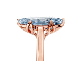 Rose gold Fancy Blue Marquise Cut Diamond Solitaire Ring with Flower Prong Setting and Classic Band_41