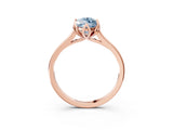 Rose gold Fancy Blue Marquise Cut Diamond Solitaire Ring with Flower Prong Setting and Classic Band_87