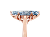 Rose gold Fancy Blue Marquise Cut Diamond Solitaire Ring with Flower Prong Setting and Classic Band_89
