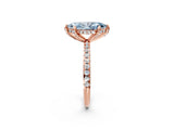 Rose gold Fancy Blue Marquise Cut Diamond Solitaire Ring with Four-Prong Setting and Pavé Band_40