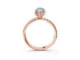 Rose gold Fancy Blue Marquise Cut Diamond Solitaire Ring with Four-Prong Setting and Pavé Band_41