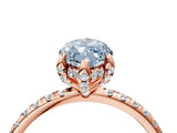 Rose gold Fancy Blue Marquise Cut Diamond Solitaire Ring with Four-Prong Setting and Pavé Band_42