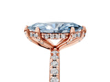 Rose gold Fancy Blue Marquise Cut Diamond Solitaire Ring with Four-Prong Setting and Pavé Band_43