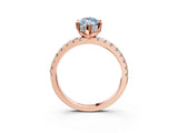 Rose gold Fancy Blue Marquise Cut Diamond Solitaire Ring with Pavé Band and Four-Prong Setting_60