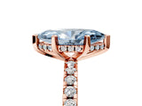Rose gold Fancy Blue Marquise Cut Diamond Solitaire Ring with Pavé Band and Four-Prong Setting_62