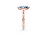 Rose gold Fancy Blue Marquise Cut Diamond Solitaire Ring with Pavé Band and Hidden Halo_28