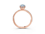 Rose gold Fancy Blue Marquise Cut Diamond Solitaire Ring with Pavé Band and Hidden Halo_29