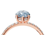 Rose gold Fancy Blue Marquise Cut Diamond Solitaire Ring with Pavé Band and Hidden Halo_30