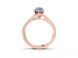 Rose gold Fancy Blue Marquise Cut Diamond Solitaire Ring with Pavé Band and Prong Setting_15