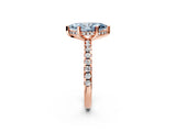 Rose gold Fancy Blue Marquise Cut Diamond Solitaire Ring with Round  Pavé Band and Four-Prong Setting_38