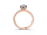 Rose gold Fancy Blue Marquise Cut Diamond Solitaire Ring with Round  Pavé Band and Four-Prong Setting_39
