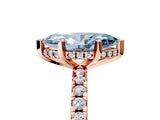Rose gold Fancy Blue Marquise Cut Diamond Solitaire Ring with Round  Pavé Band and Four-Prong Setting_41