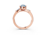 Rose gold Fancy Blue Marquise  Cut Diamond Solitaire Ring with Tapered Baguette Accents and Four-Prong Setting_83