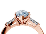 Rose gold Fancy Blue Marquise  Cut Diamond Solitaire Ring with Tapered Baguette Accents and Four-Prong Setting_84