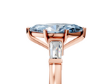 Rose gold Fancy Blue Marquise  Cut Diamond Solitaire Ring with Tapered Baguette Accents and Four-Prong Setting_85