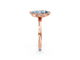 Rose gold Fancy Blue Marquise Cut Diamond Solitaire Ring with Thin Band and Prong Setting_14