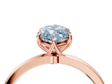 Rose gold Fancy Blue Marquise Cut Diamond Solitaire Ring with Thin Band and Prong Setting_16