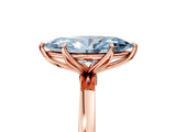 Rose gold Fancy Blue Marquise Cut Diamond Solitaire Ring with Thin Band and Prong Setting_17