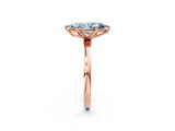 Rose gold Fancy Blue Marquise Cut Diamond Solitaire Ring with Thin Band and Prong Setting_26