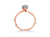 Rose gold Fancy Blue Marquise Cut Diamond Solitaire Ring with Thin Band and Prong Setting_27