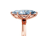 Rose gold Fancy Blue Marquise Cut Diamond Solitaire Ring with Thin Band and Prong Setting_29