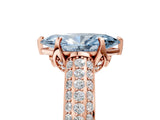 Rose gold Fancy Blue Marquise Cut Diamond Solitaire Ring with Three-Row Pavé Band and Four-Prong Setting_41