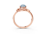 Rose gold Fancy Blue Marquise Cut Diamond Solitaire Ring with Twist Band and Four-Prong Setting_79