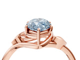Rose gold Fancy Blue Marquise Cut Diamond Solitaire Ring with Twist Band and Four-Prong Setting_80