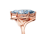 Rose gold Fancy Blue Marquise Cut Diamond Solitaire Ring with Twist Band and Four-Prong Setting_81