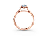 Rose gold Fancy Blue Marquise Cut Diamond Solitaire Twist Band Prong Setting Ring_70
