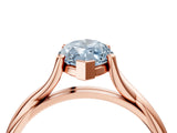 Rose gold Fancy Blue Marquise Cut Diamond Solitaire Twist Band Prong Setting Ring_71
