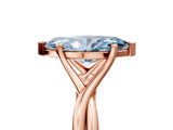 Rose gold Fancy Blue Marquise Cut Diamond Solitaire Twist Band Prong Setting Ring_72