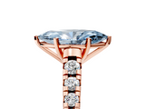 Rose gold Fancy Blue Marquise  Cut Diamond Solitaire with Pave Band and Four-Prong Setting_135