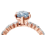 Rose gold Fancy Blue Marquise Cut Diamond Solitaire with Side Stones, Pave Band, Four-Prong Setting_110