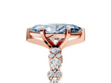 Rose gold Fancy Blue Marquise Cut Diamond Solitaire with Side Stones, Pave Band, Four-Prong Setting_111