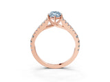 Rose gold Fancy Blue Marquise Cut Diamond Split Shank Pavé Engagement Ring with Four-Prong Setting_84