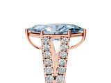 Rose gold Fancy Blue Marquise Cut Diamond Split Shank Pavé Engagement Ring with Four-Prong Setting_86
