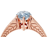 Rose gold Fancy Blue Marquise Cut Diamond Split Shank Ring with Pavé Band and Four-Prong Setting_48