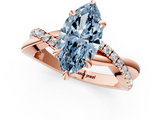 Rose gold Fancy Blue Marquise  Cut Diamond Twist Band Solitaire with Prong Setting_39