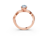 Rose gold Fancy Blue Marquise  Cut Diamond Twist Band Solitaire with Prong Setting_41
