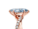 Rose gold Fancy Blue Marquise  Cut Diamond Twist Band Solitaire with Prong Setting_43
